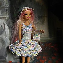 Hračky - Háčkované šatičky pre Barbie (dúhové šaty pre Barbie) - 14123622_