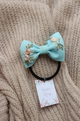 Detské doplnky - Vyšívané mašličky Nezábudka ♡ (Pastelové kvety) - 14123968_