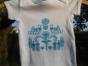 Detské oblečenie - folk body-bábätko:tyrkys.farba:74cm,6-9m - 14124178_