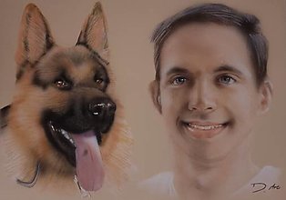 Obrazy - Nakreslený portrét so psíkom - 14126000_