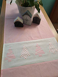 Úžitkový textil - Vianočná štóla (vianočná štóla v ružovom) - 14126351_