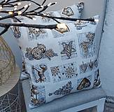 Úžitkový textil - Obliečky na vankúše - zlatý vianočný motív - 14130201_