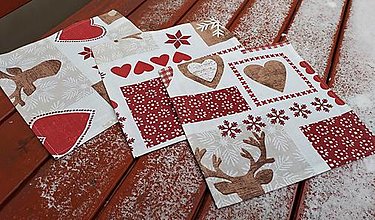 Úžitkový textil - Prestieranie vianočný patchwork v bordovej - 14128143_
