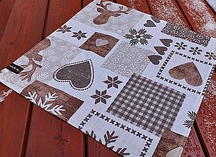 Úžitkový textil - Prestieranie vianočný patchwork čokoládový - 14128164_