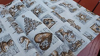 Úžitkový textil - Vianočný obrus -zlatý patchwork - 14130219_