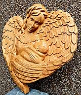 Dekorácie - Drevorezba Matka Anjel. - 14128652_