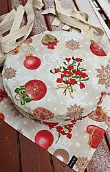 Úžitkový textil - Okrúhle sedáky na stoličky s vianočným motívom  bambule - 14132455_