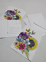 Pohľadnica - kvety z poľa pri chalúpke