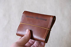 Pánske tašky - Vlastný text, kožená peňaženka  - 14133119_