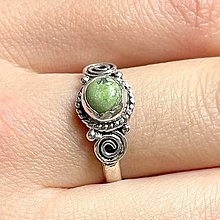 Prstene - Silver Plated Turquoise Ring / Elegantný prsteň so zeleným tyrkysom - 14135910_