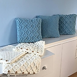 Úžitkový textil - * Blankytná modrá *  vankúše z Puffy Fine - 14135468_
