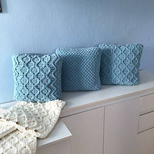 Úžitkový textil - * Blankytná modrá *  vankúše z Puffy Fine - 14135542_
