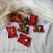 Dekorácie - Textilná vianočná ozdoba - sada - 14136046_