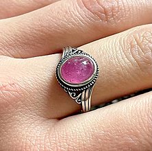 Prstene - Vintage Ruby Ag925 Ring / Strieborný vintage prsteň s rubínom - 14137077_