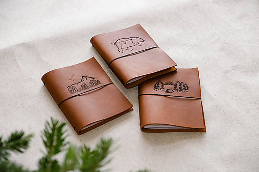 Papiernictvo - Kožený zápisník s turistickým motívom - 14136622_