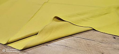 Textil - Počesaná teplákovina - cena za 10 centimetrov (Žltá) - 14137701_