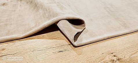 Textil - Bavlnený elastický Velúr -  Cena za 10 centimetrov (Béžová) - 14137712_