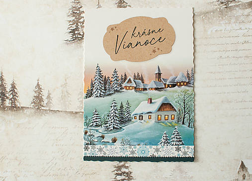 Papier - Pohľadnica "Krásne Vianoce "  - 14136403_