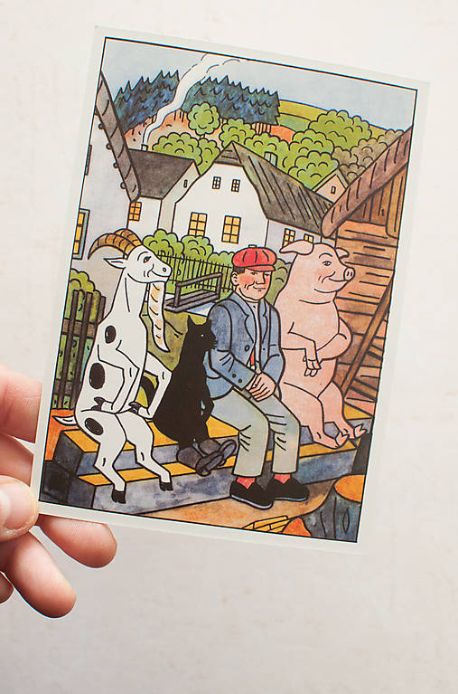 Papier - Pohľadnica "Mikeš,r. 1957"-Jozef Lada - 14136477_