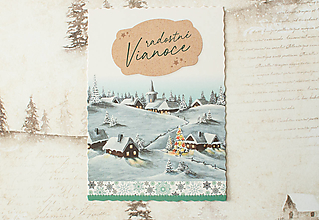 Papier - Pohľadnica "Radostné Vianoce" - 14136389_
