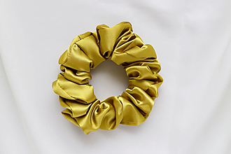 Ozdoby do vlasov - Saténová scrunchie | CLASSIC (Golden (zlatá)) - 14136138_