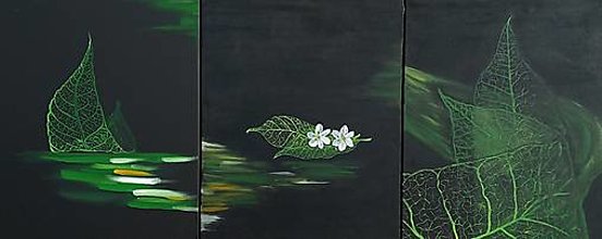 Obrazy - Green leaves triptych 2 - 14138585_