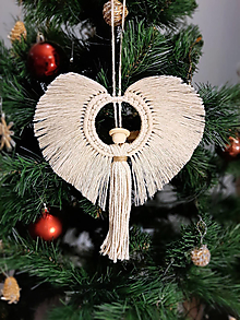 Dekorácie - Macrame vianočná ozdoba (Veľký anjel) - 14140221_