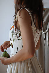 Topy, tričká, tielka - Akvarelový, ľanový korzet I. - 14137980_