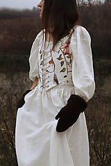 Topy, tričká, tielka - Akvarelový, ľanový korzet I. - 14137991_
