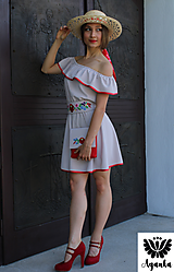 Šaty - Ručne vyšívané elegantné šaty - 14138444_