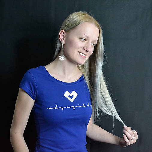 Bavlnené tričko srdce Rajecká dolina (S - kráľovská modrá)