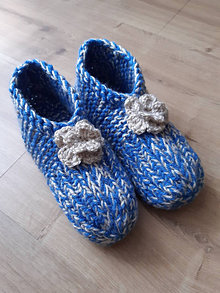 Ponožky, pančuchy, obuv - Pletené domáce papučky - dámske - 14141217_