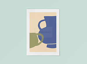 Grafika - Art Print-BOHO|Mid century Abstraktné vázy 03 - 14141667_