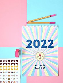 Papiernictvo - Nástenný kalendár 2022 "Retro Pastel" - 14142562_