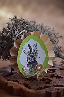 Dekorácie - Zajačik ušiačik (zelený zajo) - 14144925_