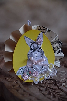 Dekorácie - Zajačik ušiačik (žltá zajačica) - 14144952_