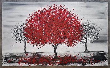 Obrazy - Energický obraz, červený strom - 14145547_