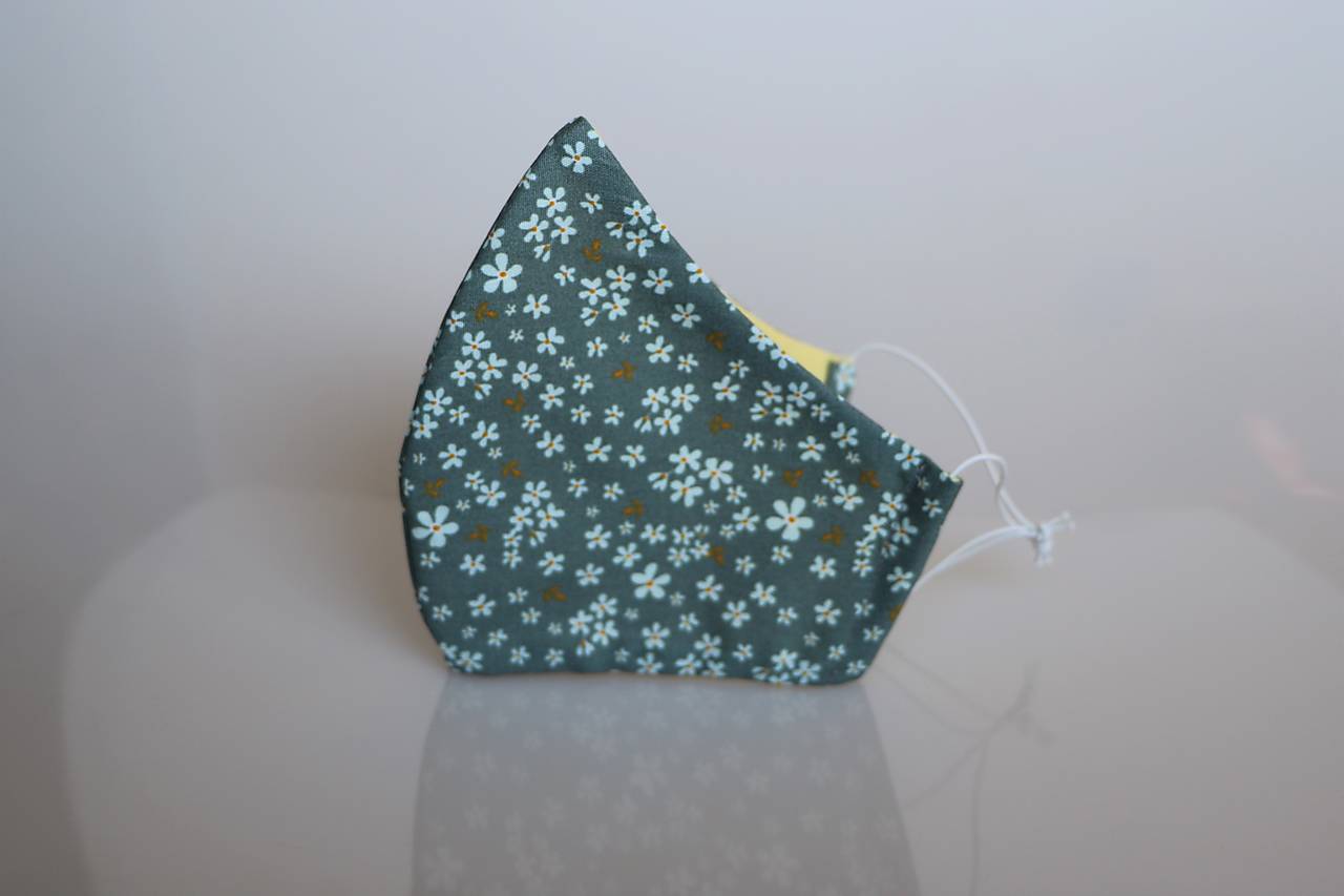 Dizajnové rúško mint kvietky