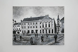 Obrazy - Ručne maľovaný obraz Divadlo J.Palárika v Trnave - 14147464_