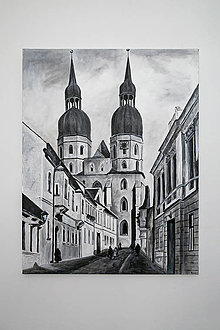 Obrazy - Ručne maľovaný obraz ulica M.Schneidera Trnavského, Trnava - 14147524_