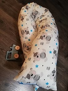 Úžitkový textil - Tehotenský vankúš 155x26cm vzor "cute teddy" - 14148553_