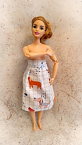 Hračky - Skladaná sukňa so psíkmi pre Barbie Baculku - 14146884_
