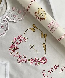 Detské oblečenie - Maľované srdiečko do krstu (expres objednavka) - 14149534_