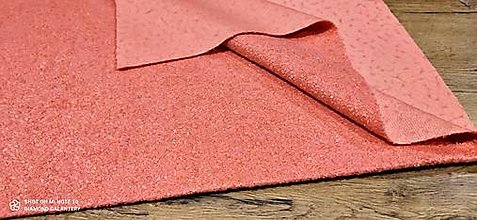 Textil - Látka na kabát - Lososová - cena za 10 centimetrov - 14151570_