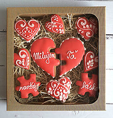 Dekorácie - Valentínsky darčekový set - Zamilované puzzle - 14151406_