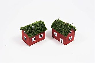Dekorácie - Nórsky domček č. 1 (Nórsky domček č. 1 - s machovou strechou) - 14151323_