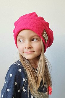 Detské čiapky - Detská baretka "Little Frances" - sýto-ružová - 14153328_