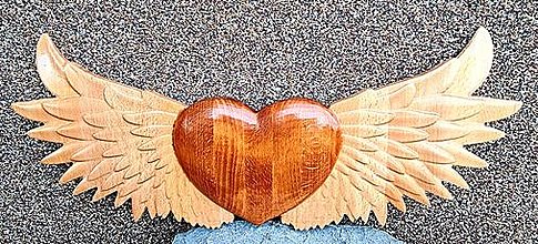 Dekorácie - Drevorezba Anjelské srdce. ❤ - 14152833_