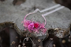 Náhrdelníky - Kvetinový náhrdelník "láska, čo vonia malinčím" - menší  - 14152654_