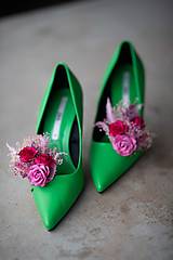 Ponožky, pančuchy, obuv - Kvetinové klipy na topánky "láska, čo vonia malinčím" - 14152678_